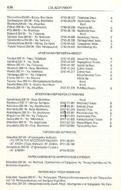 Δίπτυχα Εκκλησίας Ελλάδος Έτους 2001